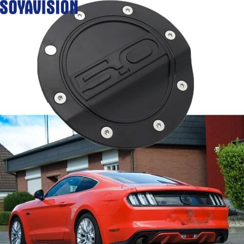 Gas Oil Cap Fuel Filler Door Tank Cover Black for Ford Mustang GT 2015-2018 Accessories