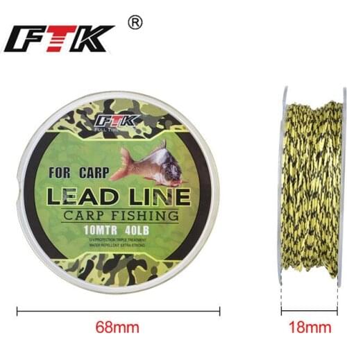 10M 12Braided Wire Lead Core Carp Fishing Line 10LB-60LB Rig Making Sinking PE Hook Link Line Fishing Tackle For Carp Fishing