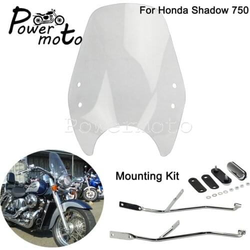 Motorbike Cruiser Windshield Front Headlight Fairing Windscreen for Honda Shadow VT750 VT750C VT750DC ACE Spirit 1998-2013