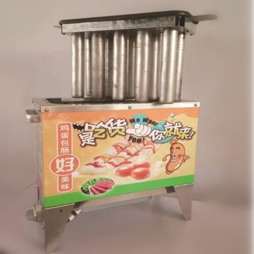 10 pieces Hot Dogs Baking Machine Fuel Gas Commercial baked Egg Sausage Maker Omelet Breakfast Eggs Roll Maker Omelette Master