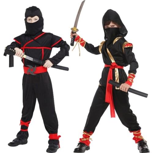 Halloween Ninja Attached Mask For Children Boys Costumes Cosplay Costume Martial Arts Costumes Fancy Party No Weapon