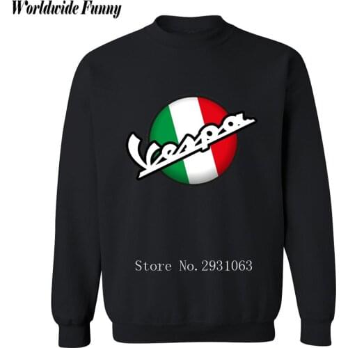 Vespa men cotton Hoodies sweatshirt Solid color Print trend comfortable pullover coat warm Clothes motorcycle sweatshirts