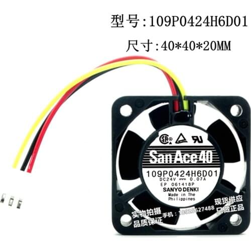 New original 109P0424H6D01 4020 DC24V 0.07A 4cm Fanuc system inverter cooling fan
