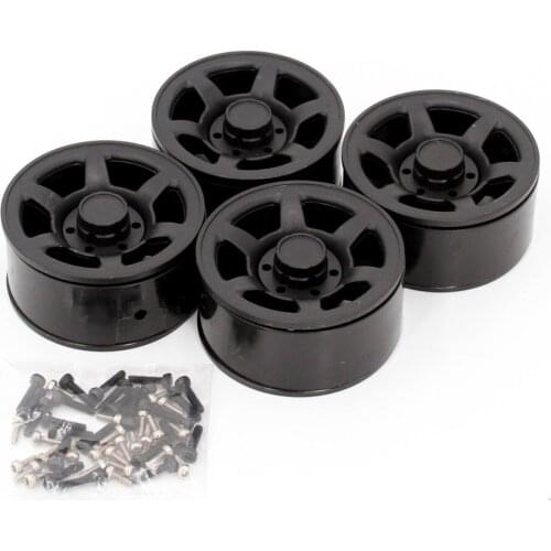 4Pcs Plastic 1.55" Beadlock Wheel Rim White/ Black for 1/10 RC Crawler Car Axial 90069 D90 TF2 Tamiya CC01 LC70 MST JIMNY