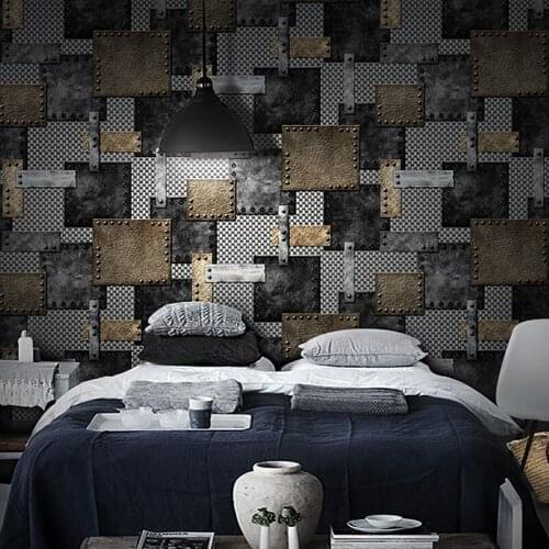 Wallpaper Waterproof Pvc For Walls Roll 3d Retro Nostalgia Iron Art Restaurant Bar Clothing Store Wall Industrial Wind Wallpaper