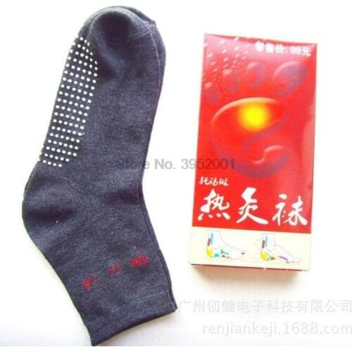 By dhl or ems 500pairs Far Infrared Anti Cold Tourmaline Socks Automatic Heat Ankle Massage Sock Foot Massager new