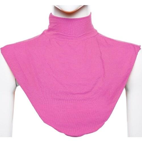 Q1FA Women Turtleneck Dickey Muslim Modal Detachable Half Top Solid Color False Collar Islamic Hijab Extension Neck Cover