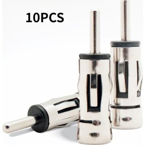 10PCS Car Vehicles Radio Stereo ISO To Din Aerial Antenna Mast Adapter Connector Plug Car Radio Stereo Autoradio Fit Most Types