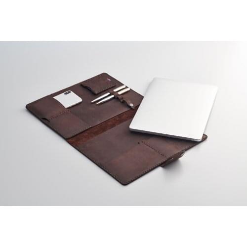 RexOwl Full Grain Leather MacBook Organizer Handmade - Antique Sand - Antique Brown - Free Express Shipping with DHL