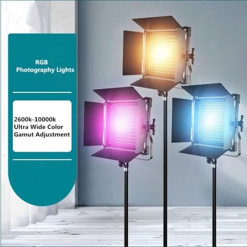 RGB Led Video Light Photography Lighting 2600K-10000K USA Plug x EU Adapter Photo Studio LED Light Panel For Youtube Live Stream