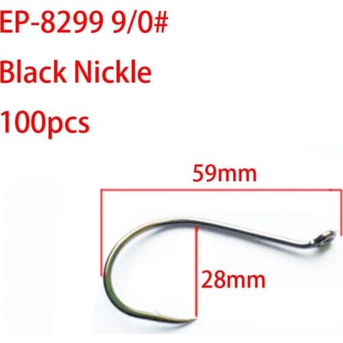 100pcs Eupheng EP-8299 Sports fishing hook Black Nickle Color fishing hooks L