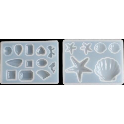 Shell Gem Circle Pendant Silicone UV Mold for Making Pedant Jewelry Exoxy Resin Molds Jewelry Tools