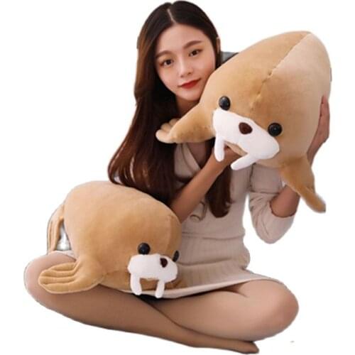 Cute super cute little walrus plush toy doll bed dumpling super soft doll office sleeping pillow cushion nap pillow send girl be