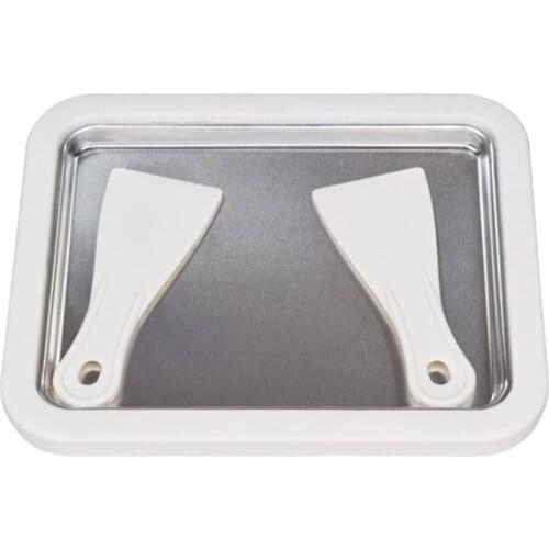 Instant Ice Cream Rolled Pan with 2pcs Spatulas Sweet Spot Sorbet Frozen Yogurt Freezer Roller Plate