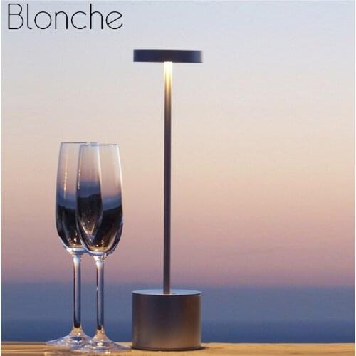 LED Bar Table Lamps Modern Restaurant Dinner Stand Light Fixtures Chargeable Portable Battery Desk Lamp Dining Room Home Decor