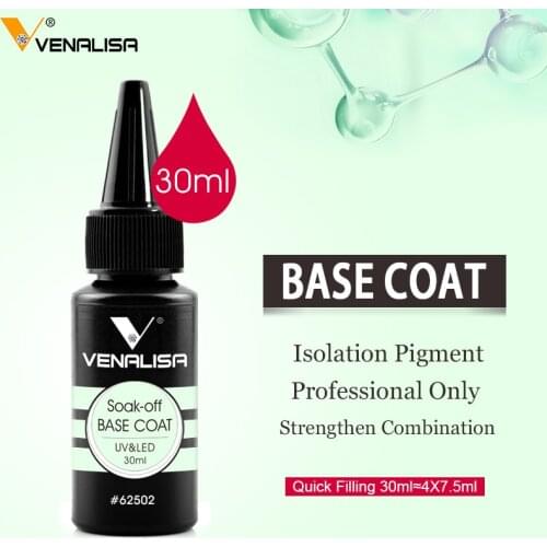 VENALISA 30ml NoWipe Top Coat Bright Long Lasting Topcoat Matt Base Coat Nail Salon Soak off UV LED Color Nail Gel Polish