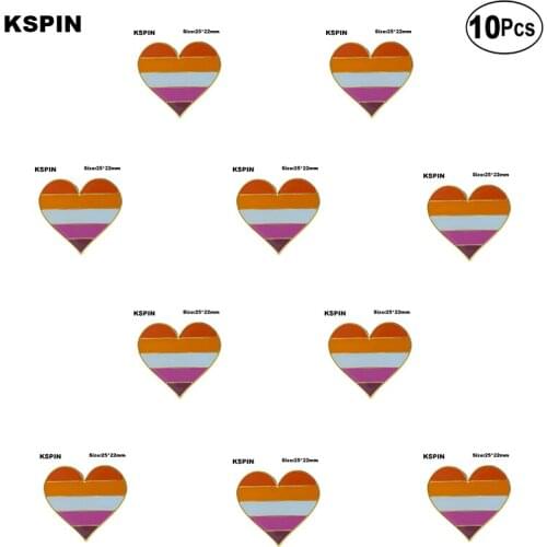 Sun Set Pride Heart Shape Badge Lapel Pin Brooches Pins Flag badge Brooch Badges