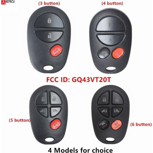 Keyecu Replacement Remote Car Key Fob FCC ID: GQ43VT20T for TOYOTA Sienna 2004 2005 2006 2007 2008 2009 2010 2011 2012 2013
