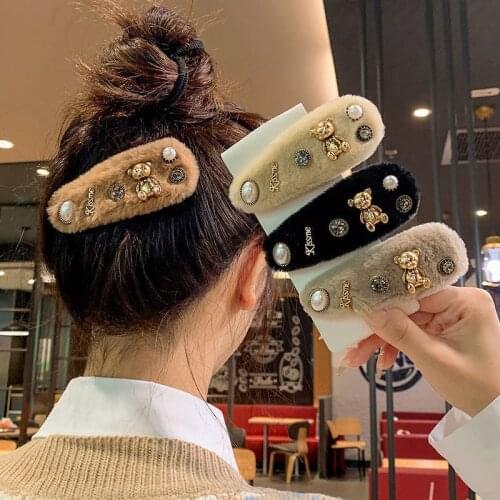 Women Cute Cartoon Colorful Hairpins Girls Elegant Metal Pearl Hair Ornament Clips Barrettes Headband Fashion Hair Accessories