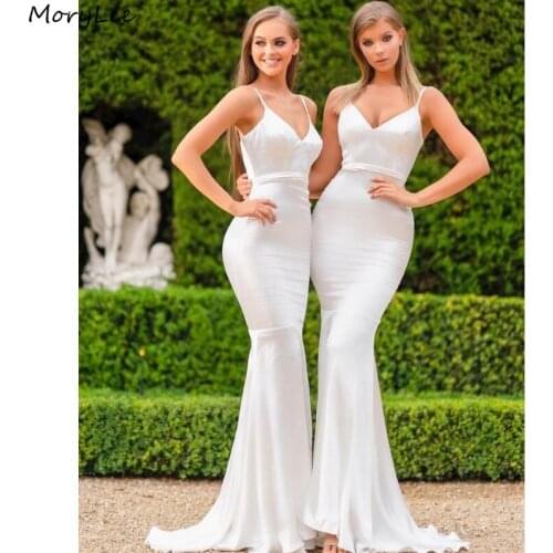 Sexy Bridesmaid Dresses Spaghetti Sleeveless Floor Length Mermaid Bridesmaid Dresses Silk Satin Wedding Party Bridesmaid Gowns