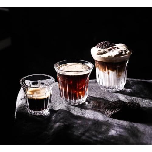 2Pcs Barista Latte Cups Coffee or Tea Glass Mugs Flat White Espresso Coffee Cup Bring Elegance American Ice Dirty Coffee Cup
