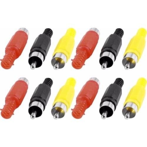 200 pcs RCA Phono male Plug Solder Type Audio Video Cable Adapter Connector