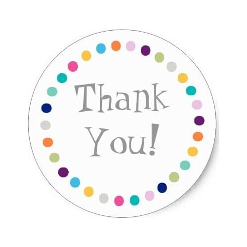 3.8cm Modern Dots Thank You Sticker