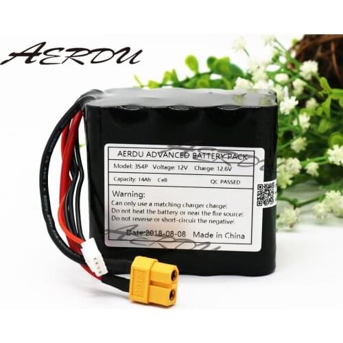 AERDU 11.1V 12.6V 3S4P 14Ah 18650 lithium ion battery pack For UAV 10.8V batteries Balance charger RC toy JST-XH XT60 20A