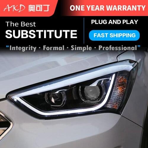 AKD tuning cars Headlight For Hyundai ix45 Santa fe Santafe 2013 Headlights LED DRL Running lights Bi-Xenon Beam Fog angel eyes