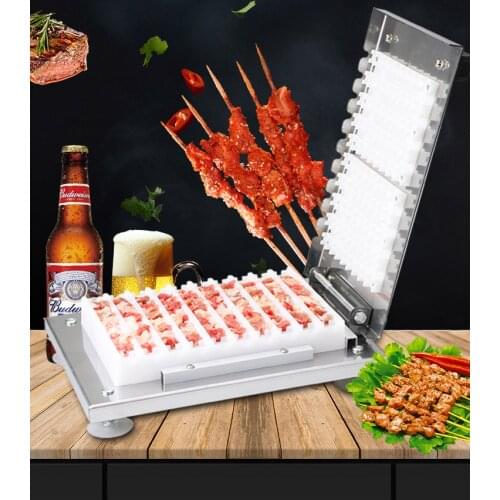 High-Quality Manual Meat Skewer Machine BBQ Mutton Kebab Skewer Tools Meat Wear String Machine