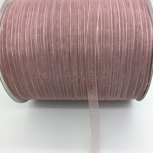 Free Shipping 10yds/lot 1/4" 6mm Pale Mauve Organza Ribbon Bow Hair Wedding Decoration Lace Crafts