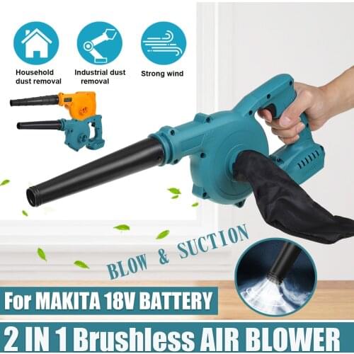 18V 2 in 1 Cordless Vacuum Clean Air Blower for Dust Blowing Dust Computer Collector Handheld Suction for Makita 18V Battery