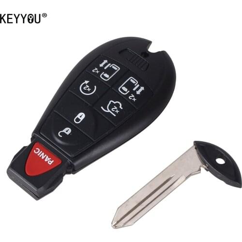 KEYYOU 6+1 Buttons Keyless Entry Smart Remote Key Case Entry Fob Key Shell Cover For Chrysler Town Country Dodge Grand Caravan