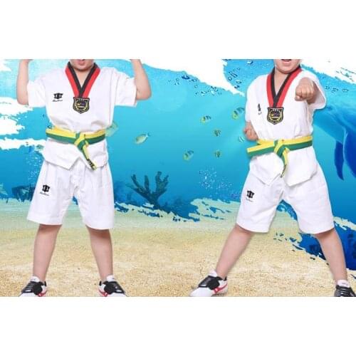 Kids&Adult short-sleeve summer TKDtaekwondo clothing sets Tae kwon do suits uniforms clothes 100%cotton