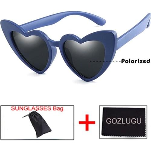 GOZLUGU Selling Kids Polarized Sunglasses Children Heart Sun Glasses Girls Boys Silicone UV400 Child Mirror Baby Eyewear Gafas