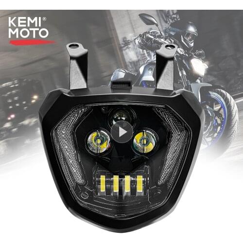 For YAMAHA MT07 Headlight FZ07 2014 2015 2016 2017 LED Headlight Lamp MT-07 FZ-07 DRL Motorcycle Headlight MT 07 FZ 07 110W 12V