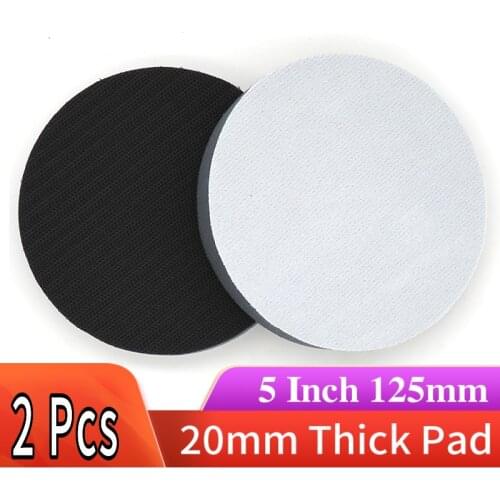 5 Inch 125MM Sponge Soft Interface Pad Sander Buffer Pad Hook and Loop Power Tool Parts, 20MM Thick (Pack of 2)