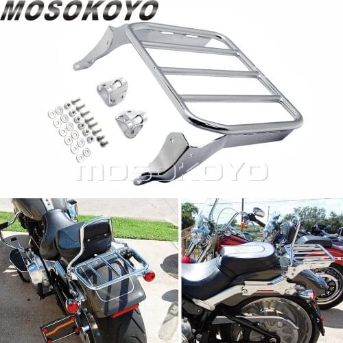 Chrome Motorcycle Steel Luggage Sissy Bar Racks Kit for Harley Softail Fat Boy Breakout 114 FLFB FLFBS FXBR FXBRS 2018 2019 2020