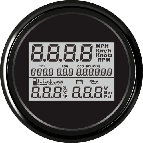 1pc New Arrival 3 In 1 Multifunction Gauges 85mm GPS Speedometer Tachometer Fuel Level Gauge Water Level Meter Volt Meters