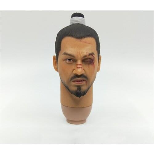 1/6th KLG-R023 Old Vintage Ming Dynasty General Male Head Sculpture Model For 12inch Body Doll Accessories