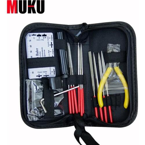 MUKU Guitar Professional Tools 1 set Nursing Kit Bakelite Guitar Repair Kit Guitar Repair Cleaning Kit Guitar Punch File