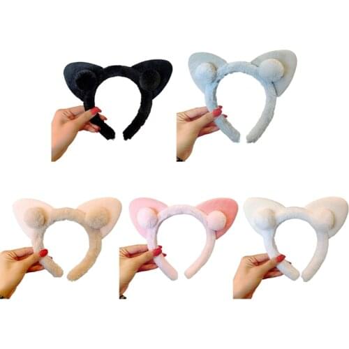 Cartoon Plush Headband Animal Kitten Ears Hairband Fluffy Cat Hair Hoop Halloween Christmas Props Theme Costume