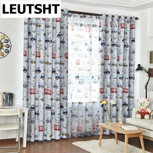 Cartoon Car window curtains for kids rooms Curtains For Kids Children Room Living Room Baby blinds Drapes Home Textile