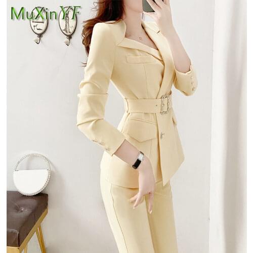 Женские модные брючные костюмы MuXinYF China At AliExpress