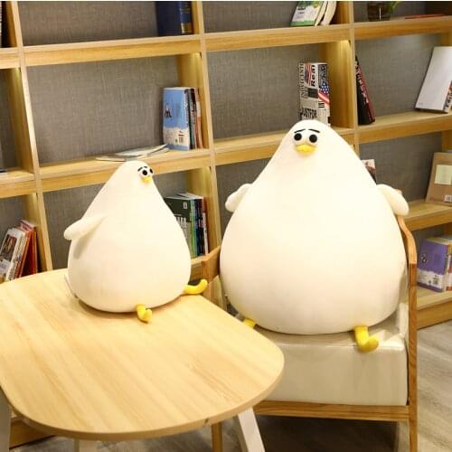 White Fat Chicken Plush Toys Super Soft Stuffed Cushions Cartoon Animal Plushies Pillow Kawaii Companion Lazy Sofa