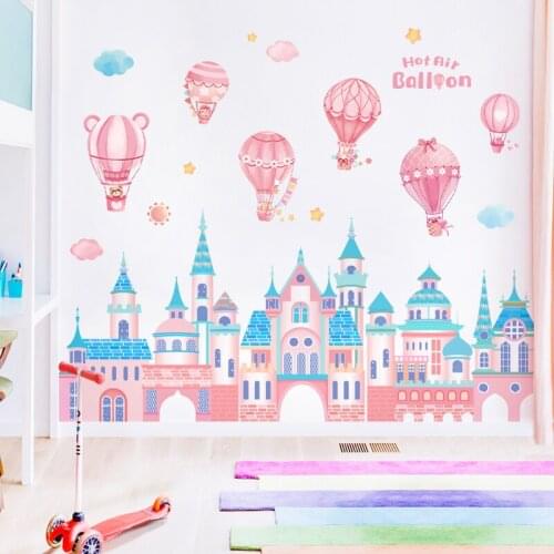4 Styles Castle Wall Stickers Art Vinyl Decal Kids Girls Nursery House Home Bedroom Decoration Aesthetic Wallpaper Wallstickers