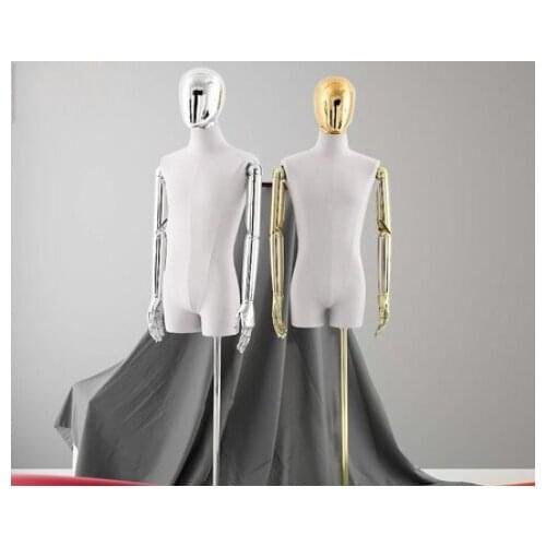 New Hot Sale!! Good Quality Fabric Mannequin Electroplate Hand and Base Customized