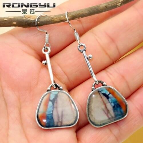 Rongrong 2019 New European and American Fashion Color Creative Bag / Lock Earrings Wish Hot Sell Long Womens Earrings