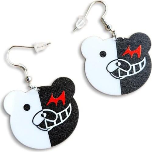New Fashion Acrylic Cute Black And White Panda Drop Earrings Cartoon Bear Girl Earring For Women Jewelry Gift E21023