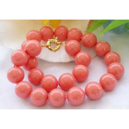 Charming Fashion Jewelry Genuine 8mm South Sea Coral Round Beads Necklace 18'' AAA shipping free